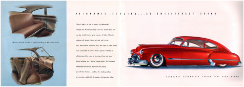 slammedbrochurecars:  1948 Oldsmobile Series 98 (Convertible Coupe, 4-Door Sedan, Club Sedan) Original (Convertible Coupe, 4-Door Sedan, Club Sedan). 