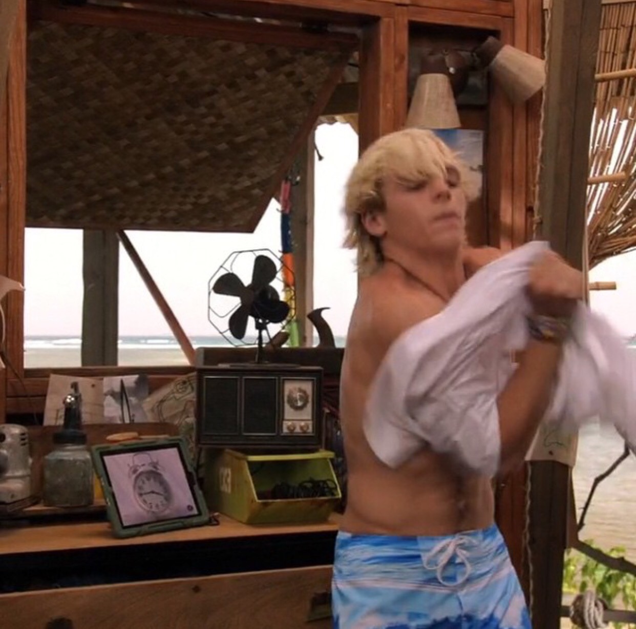 bgolly:  Ross showing what are painfully few shirtless scenes in Teen Beach Movie