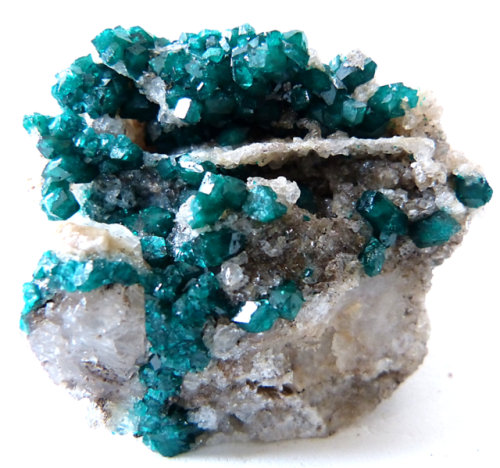 DIOPTASE (Hydrated Copper Silicate) crystals from Altyn-Tyube, Karagandy, Kazakhstan.