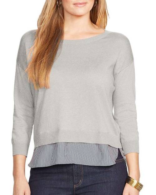 Lauren Ralph Lauren Plus Layered Shirttail Sweater