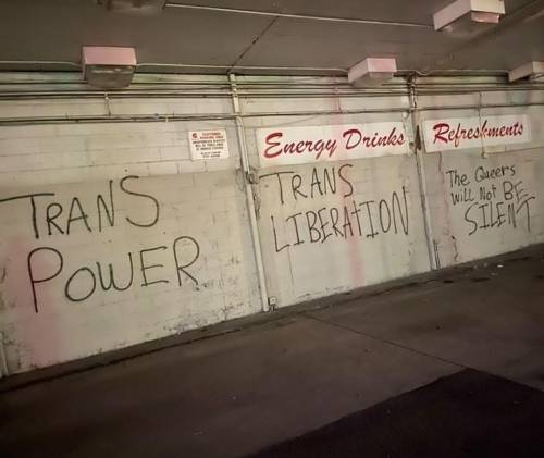 radicalgraff:  Trans Liberation graffiti seen in Denver, Colorado