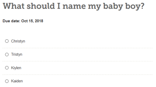 catwithaknife: here are my favourite babycenter.com poll questions from the past week