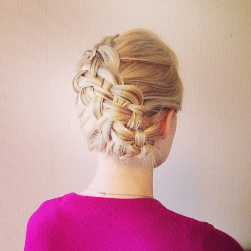 What a lovely #monday ! #hair #hairstyle #updo #blond #blonde #bun #braid #braids #fivestrandbraid #