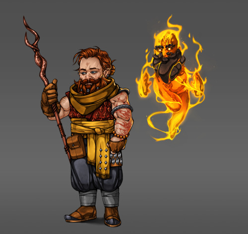 Finally finished this! The new look for Orsik Firebrand, our party&rsquo;s Dwarf Wildfire Druid, as 