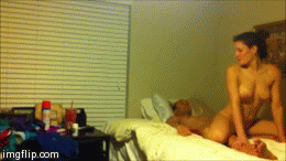 haveagoodtime31:  Ex riding my cock! what do you think of her big tits?