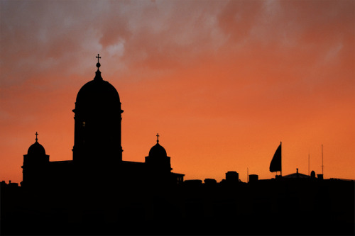 Helsinki Cathedral silhouette, Finland