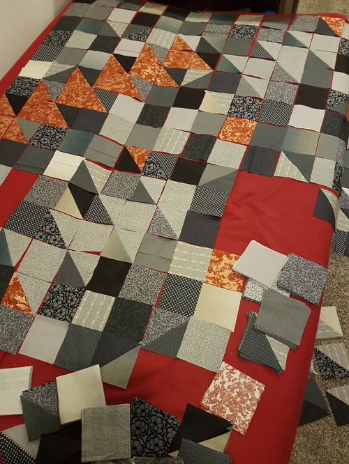 WIP quilt that I started yesterday. I’m looking forward to getting the layout finished so I can star