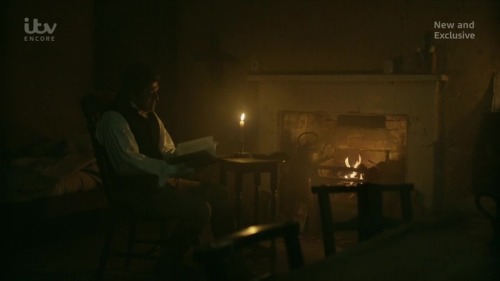 John Marlott (Sean Bean) reading Frankenstein; or, The Modern Prometheus by Mary Shelley in The Fran