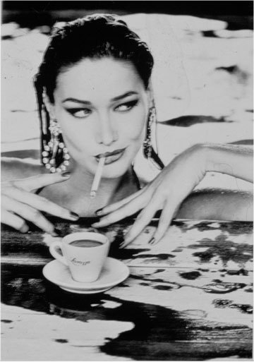 Ellen von Unwerth, Lavazza Calendar, 1995. Starring Carla Bruni & Amber Smith. The style of form