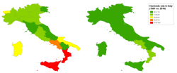 mapsontheweb:Homicide rates of Italy by region