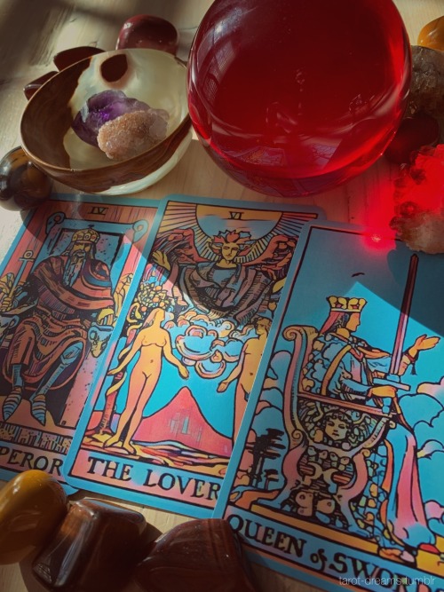 The Emperor. The Lovers. Queen Of Swords.