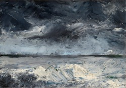 dappledwithshadow:  August Strindberg (1849-1912)“PACKIS I STRANDEN”.On verso signed August Strindberg and dated 1892. Oil on zinc 25 x 34 cm.