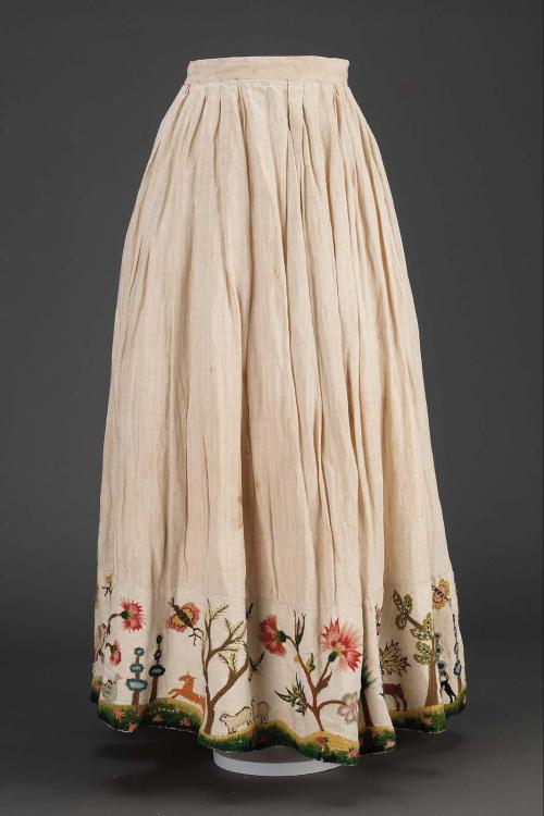 crinolinecuriousity:Petticoat & Border Details | c. 1750s | American 