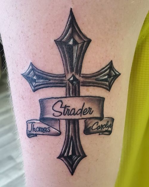 <p>Black and grey memorial cross done today.  Thanks for coming in! <br/>
.<br/>
#ladytattooer #thephoenix #copperphoenix #shelbyvilleindiana #indianapolistattoo #indylocal #do317 #indytattoo #circlecity #waverlycolorco #waverlybluebird #bluebird #blackandgrey #blackandgreytattoo #blackandgray #memorialtattoo #grandparentsrock #grandparents #artistsoninstagram #artistsofinstagram #supportlocal  (at The Copper Phoenix)<br/>
<a href="https://www.instagram.com/p/CHgXfyjL-Qv/?igshid=1ecsyw43tcxq0">https://www.instagram.com/p/CHgXfyjL-Qv/?igshid=1ecsyw43tcxq0</a></p>