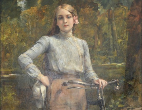 Léon Comerre, Bicyclette au Vésinet detail, 1903