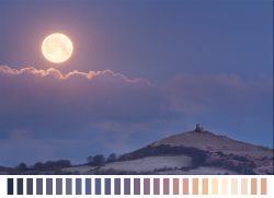 naturalpalettes:The moon is not ‘big’ here, I have simply zoomed in on it. The church is far away and hence small. The size of the church relative to the moon also makes the moon look bigger. Alex Nail
