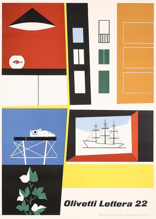 Giovanni Pintori, poster artwork for Olivetti Lettera 22, 1951. Italy. Source