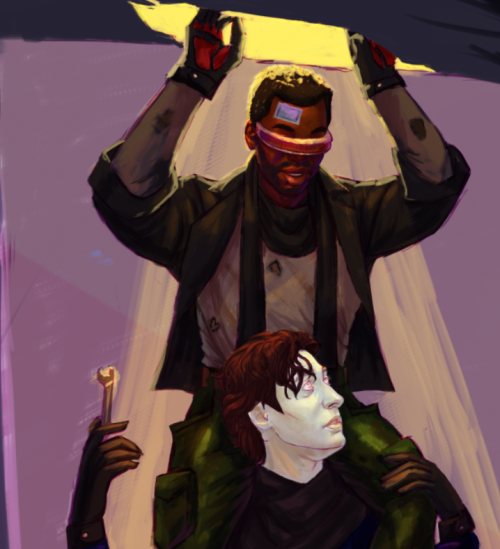 liquidxsin: Chapter 23: A Sketcy depiction of Data and Geordi in a room together in a starship. Geor