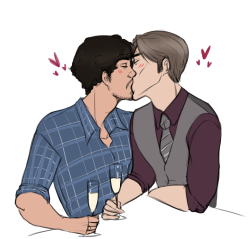 emziebeeart:  HANNIGRAM SMOOCHES!!! this if the first time drawing them &lt;3  