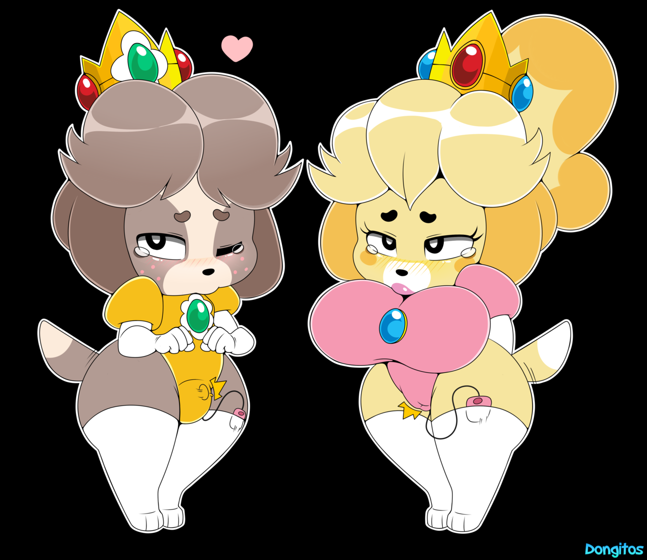 dongitosdraws:  Peach Isabelle and Daisy Digby commission. &gt;:]Follow me on