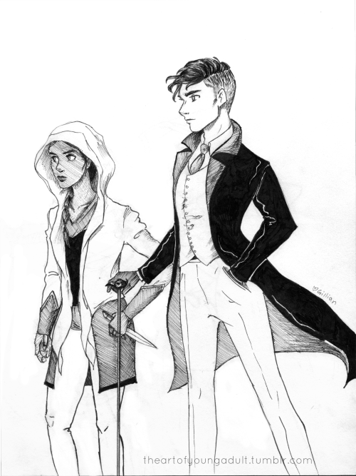 theartofyoungadult: Inktober, Day 8: Kaz and Inej from Six of Crows by @lbardugo, aka the newes