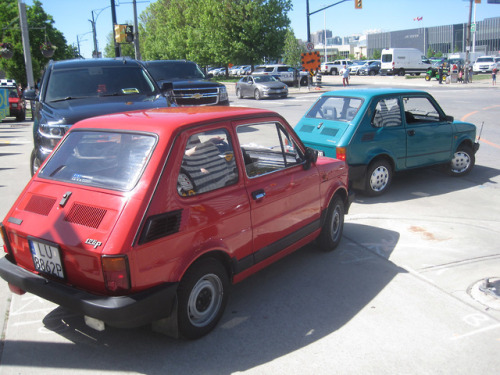 Display of Communist era cars common in Poland in the 1980s (except that golden “duck”),