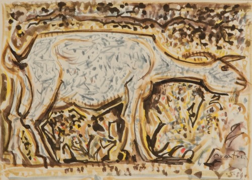 Goat and Birds, 1984, John Craxton. English (1922 - 2009)