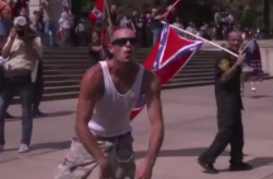 batmilks:  micdotcom:  This is what a KKK rally looks like in 2015  “But how is that flag racist?”
