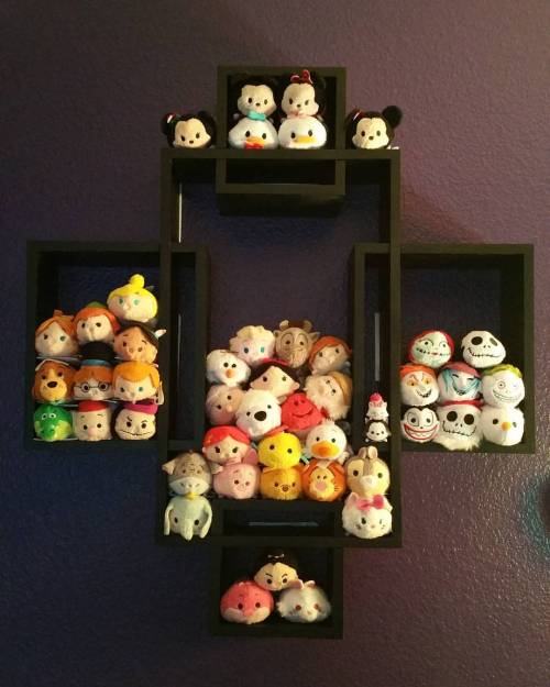 My mini Tsum Tsum collection on their new wall shelf :] #Disney #TsumTsum #shelf #Target