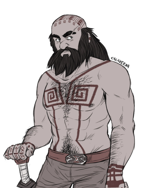 calaverna: Dwalin tattoos (1/14) I think Dwalin would cover his body with runes and geometric symbol