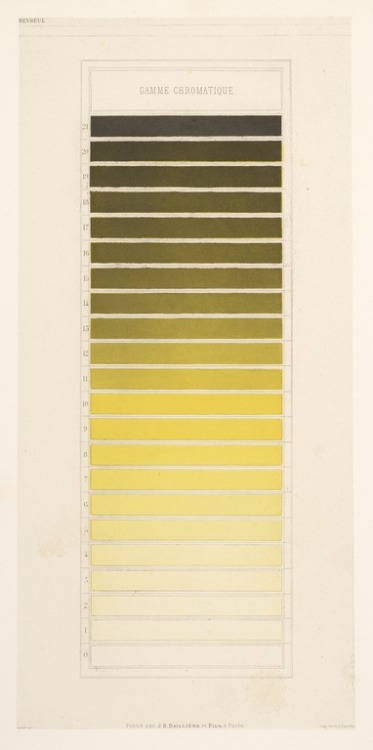 René Digeon &amp; Michel Eugène Chevreul, color charts, 1786-1889. Steel engraving. From the book Co