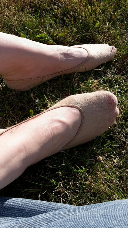 Her sexy feet on the grass 1/3 I love footlets!
