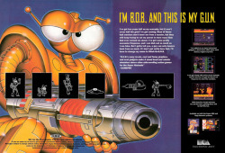 vgprintads: ‘B.O.B.’ [SNES] [USA] [MAGAZINE, SPREAD] [1993] GamePro, July 1993 (#48) Scanned by Phillyman and E-Day, via RetroMags