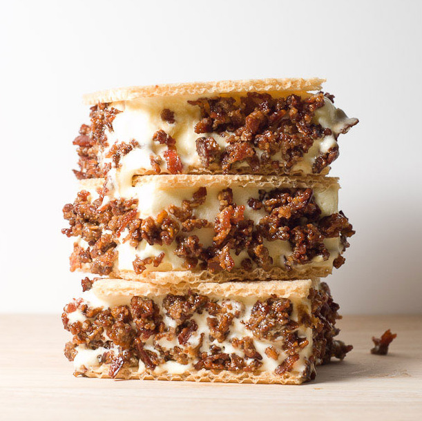 foodishouldnoteat:  fullcravings:  Brown Sugar Bacon Ice Cream Sandwich  if you love