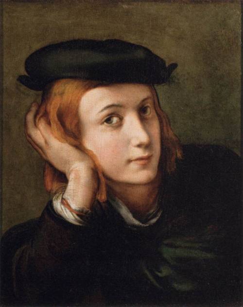 centuriespast:PARMIGIANINOPortrait of a Youth1520sOil on wood, 59 x 44 cmMusée du Louvre, Paris