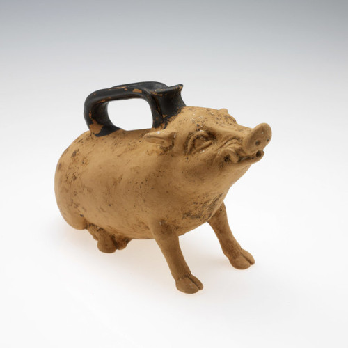 theancientwayoflife:~ Oil Container (Askos) in the Form of a Boar.Culture: Italo-Greek, ApuliaDate: 