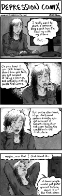 depressioncomix:  stopgivingthemthings:  depressioncomix:  depression comix - 289 - View Site - View Patreon  How self referential!   A lot of comics I’ve done have been inspired by arguments on Tumblr.