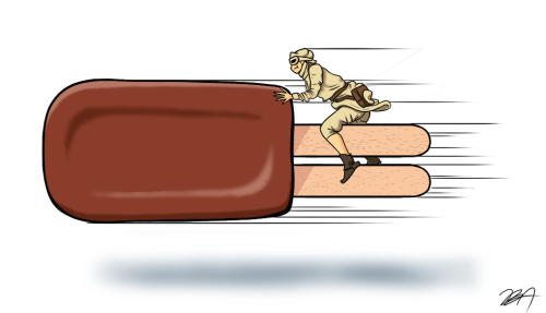 baragon-no-relation:  My favorite part of the new Star Wars trailer was when the lady flew by on a giant fudgesicle.    