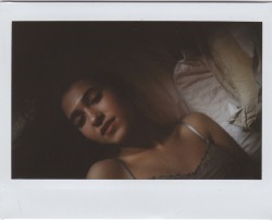 nicholaspadula:  Shielding the temperamental instax flash so I can get some soft light with Ellis Clare. And also, I hate waiting for film to be developed. 