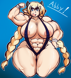 eikasianspire:  Zeon asked me to draw his muscle cow for his birthday. This was actually really fun to do, nice change of pace from the normal busty/chubby girls. Maybe I’ll come up with my own girl like this soon. Dunno.