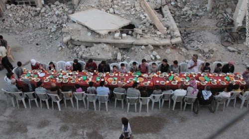 hybridhues:Iftar Dinner for Ramadan in Douma, Syria