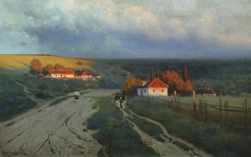 radstudies: Konstantin Kryzhitsky (Russian, 1858-1911) - Evening in Ukraine, 1901
