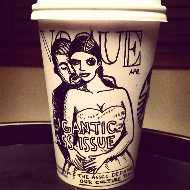 nakedfemalesonly:  unamusedsloth:Cartoonist Josh Hara draws on his coffee cup every