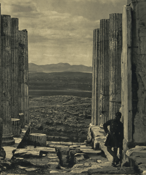 Detail from “The Propylaia to the Acropolis, Athens” by Braun, Clément &amp; Cie. 1869 (negative) an