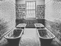 o-dr-fugiu:  verde—musgo:  cellaax3:  an abandoned mental institution, some patient records were left in the institution were found by vandals who graffiti’d the words of them on the wall  vandals? that’s your word you choose for whoever draw on