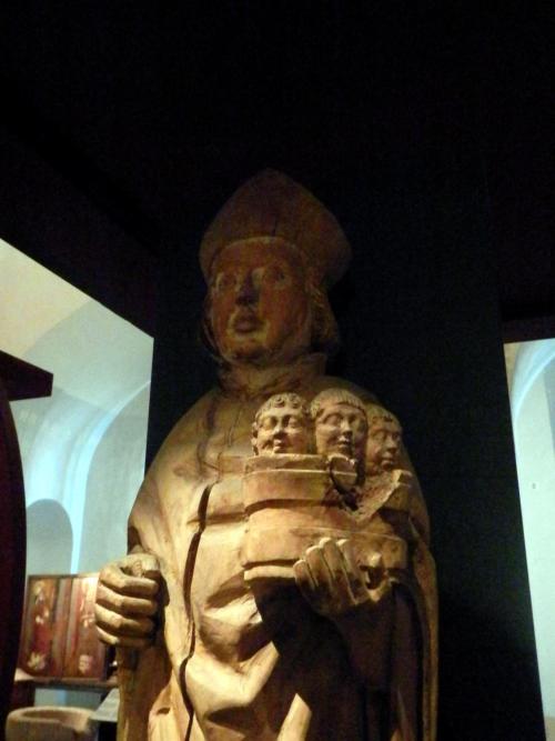 St. Sigfrid of Sweden with severed heads.Sigfrid was an English Benedictine monk and missionary who 