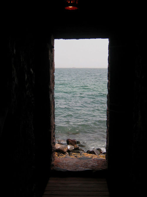 The Door of No Return at The House of Slaves on Gorée Island, off the coast of Dakar, Senegal, is sa