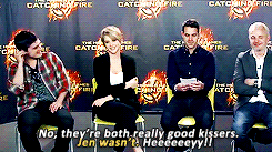 maliatale:Jennifer Lawrence on being asked who was the better kisser, Josh or Liam.