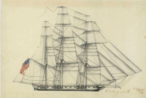 ltwilliammowett: Sail Plans of  US Ship Congress, a Ship of the line, US Ship General Pike, US Sch