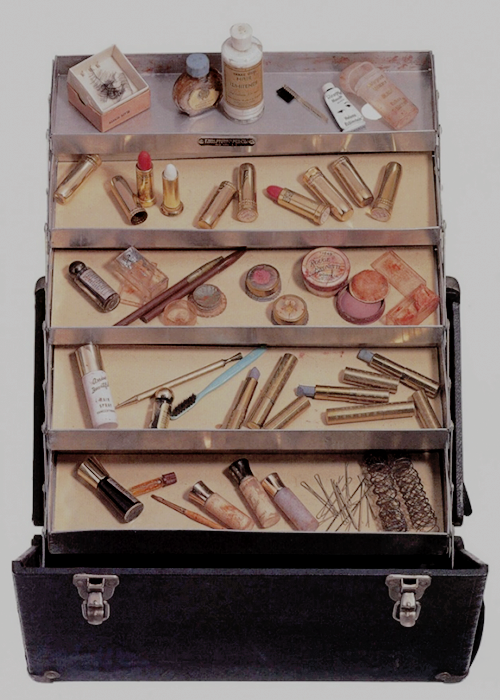 normajeaned: Marilyn Monroe’s 5-drawer travel makeup case, filled with cosmetics—some of which were 